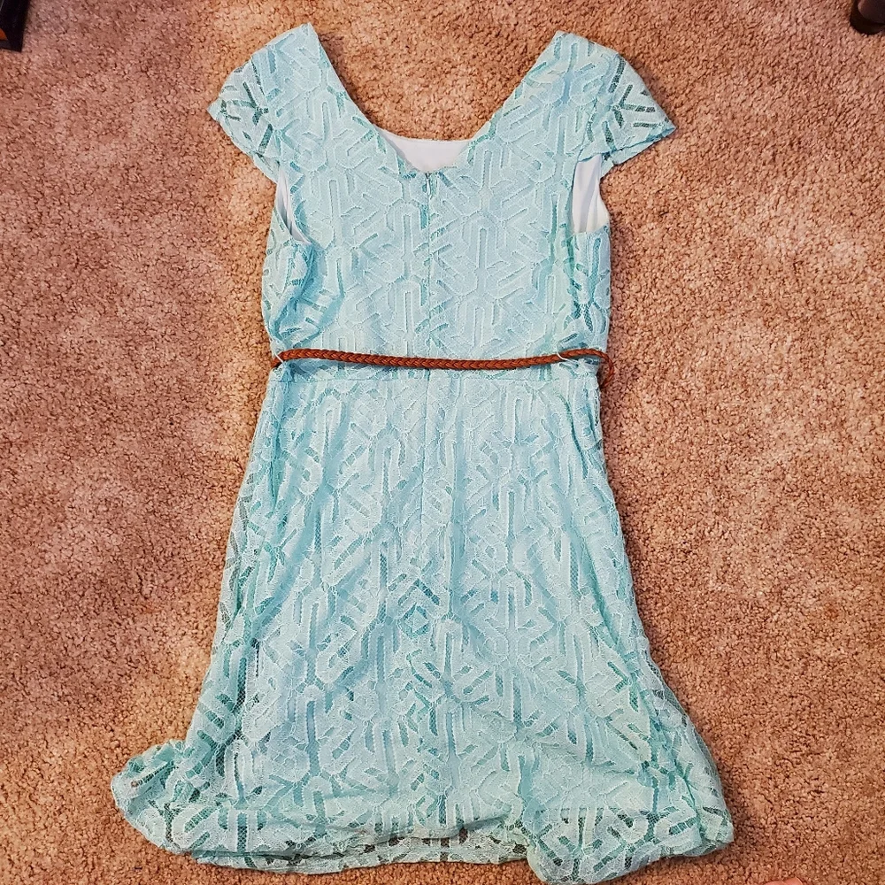AB Studio Light Blue Lace Dress - Picture 7 of 12